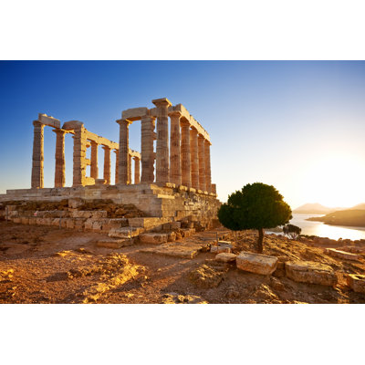 Temple Of Poseidon, Greece by WitR - Wrapped Canvas Print