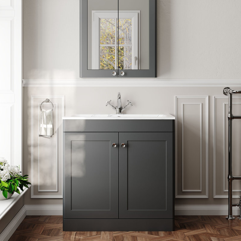 Classique Bathroom Vanity, Soft Black, 81 cm W