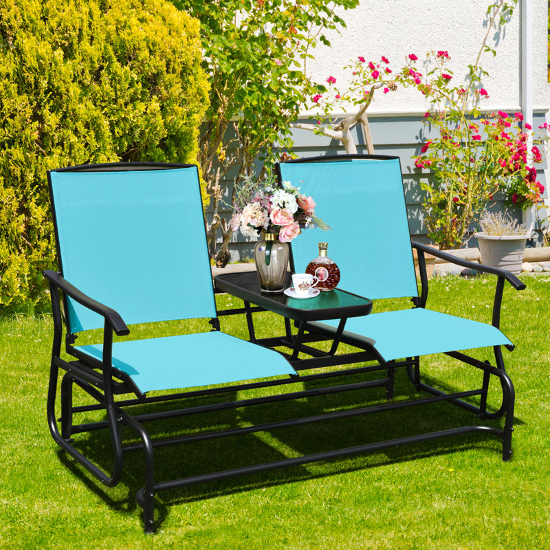 Banc oscillant pour 2 personnes Auyeung, Turquoise