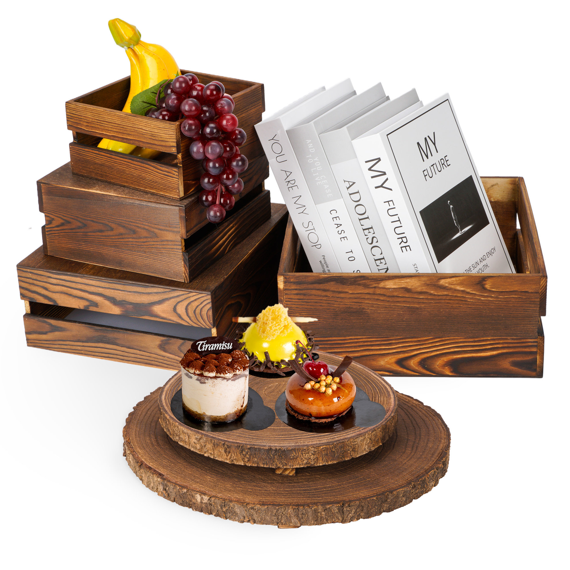 Millwood Pines 6 Pieces Wood Cupcake Display Stand Decorative Dessert ...