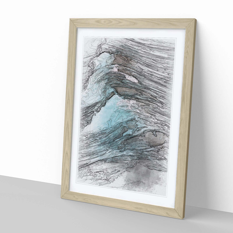 Ridge of the Wave in Abstract - Picture Frame Graphic Art Print, Oak, 76cm H x 50cm W x 2cm D