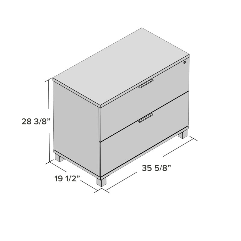 Oriano 35.6'' Wide 2 -Drawer File Cabinet, White
