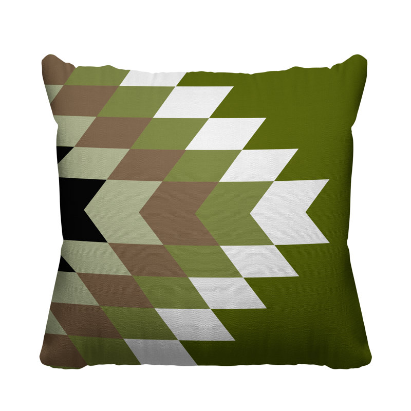 Coussin décoratif intérieur / extérieur Bimisi Southwestern, Chartreuse, L 15 po x H 15 po