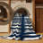 Washable Navy White Striped Area Rug-674819468