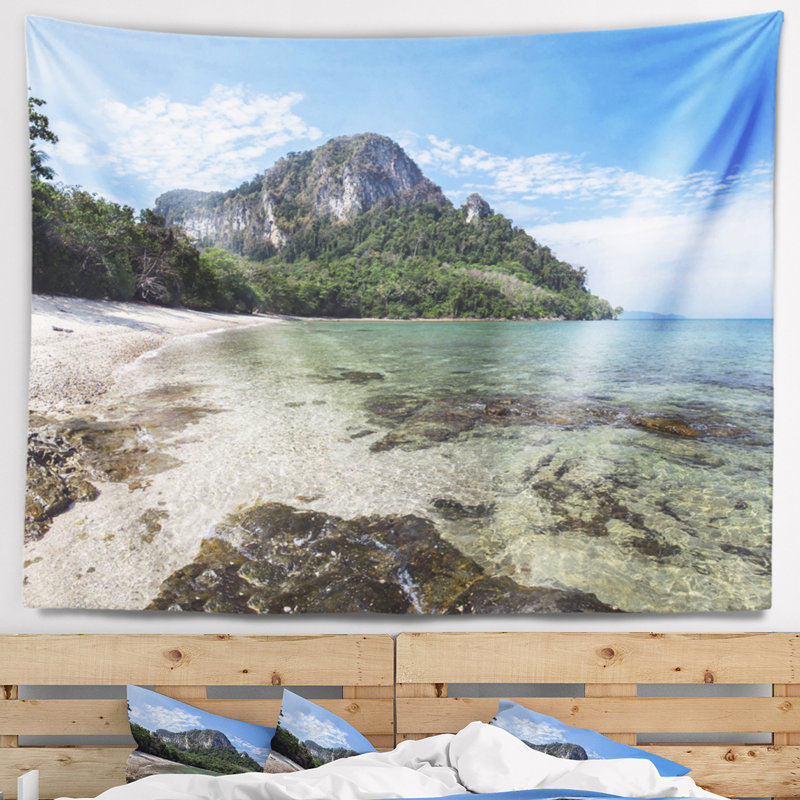 Suspension murale tapisserie et murale mook de mer koh, H 32 po x l 39 po