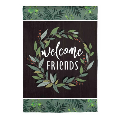 Drapeau de jardin en daim Welcome Friends