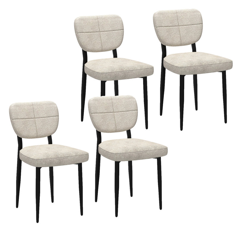 Clarkston Modern Fabric and Metal Dining Chair, Set of 4, Black