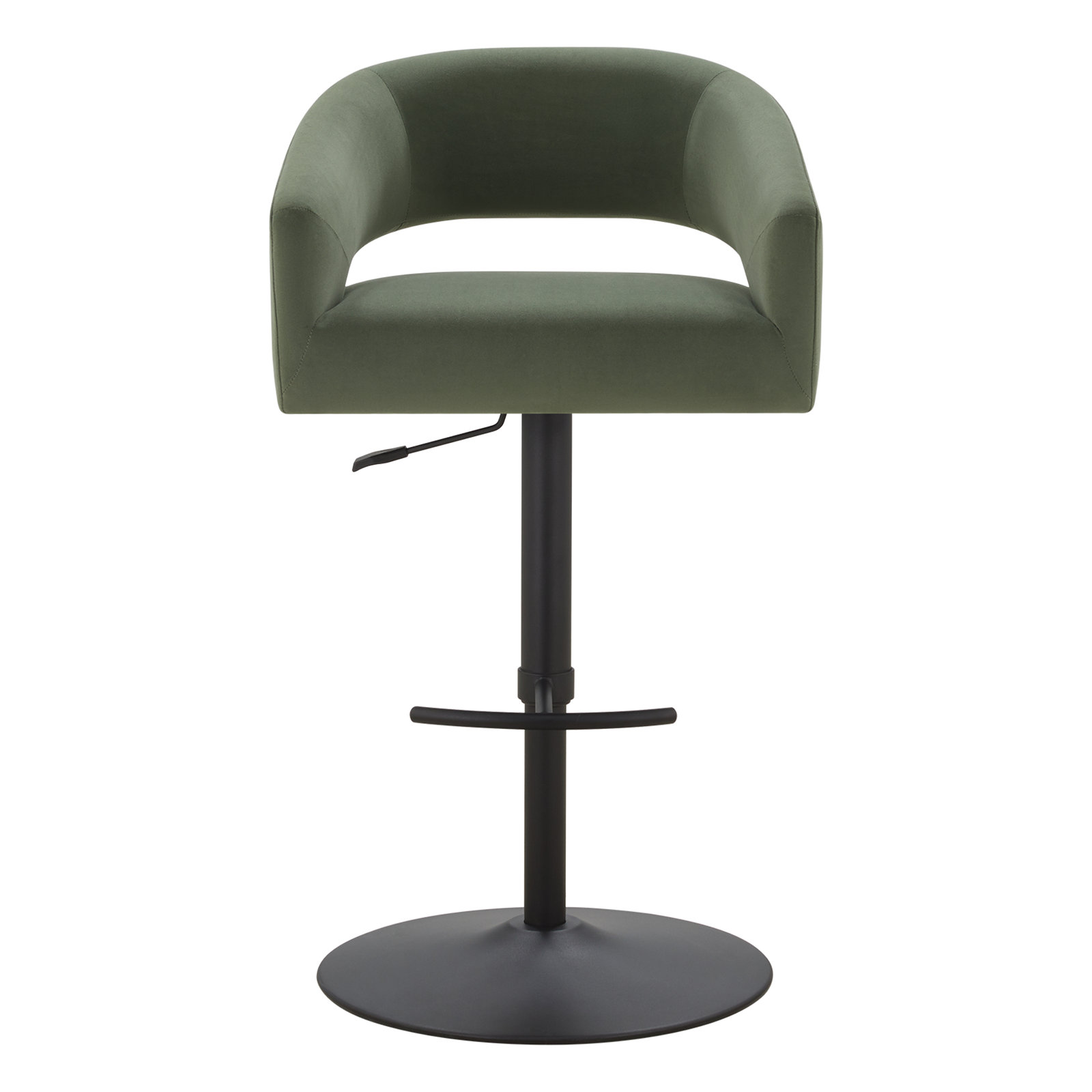 Kira Swivel Bar Stool, Soren Olivine Velvet