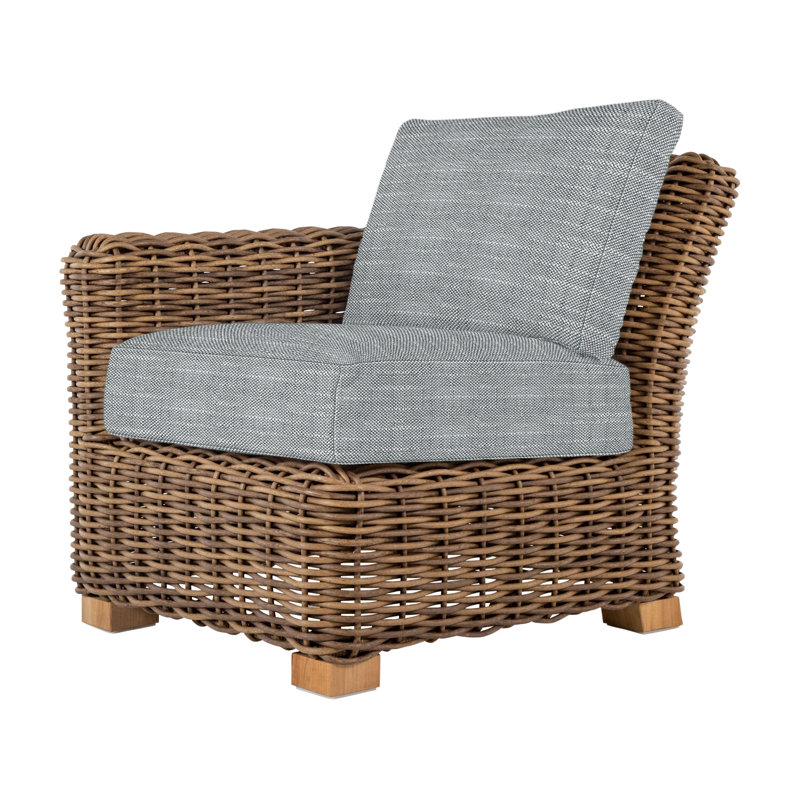 Montauk Left Hand Facing Seating Component, Left Hand Facing, Rollo Silver InsideOut® Linen, No welt + Standard fill