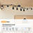 LED 8 Light Track Lighting Kit, Black 8 Way Ceiling Spot Lighting, GU10 Bulb Not Included