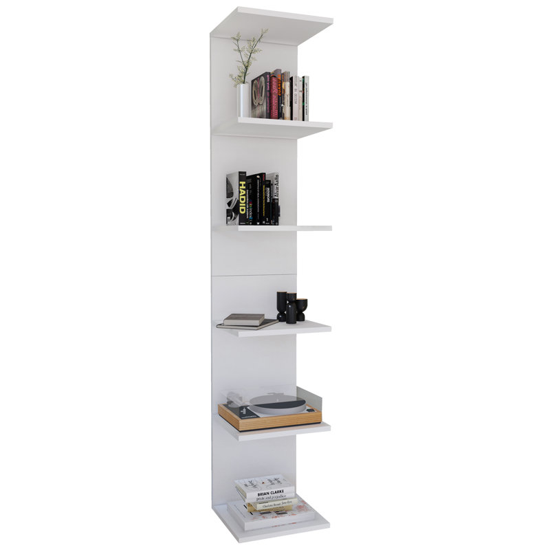 Alyisha 180cm H x 35cm W Standard Bookcase, White
