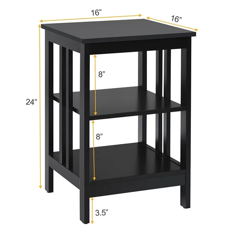 Table de chevet Marlijn, Noir, Individuel