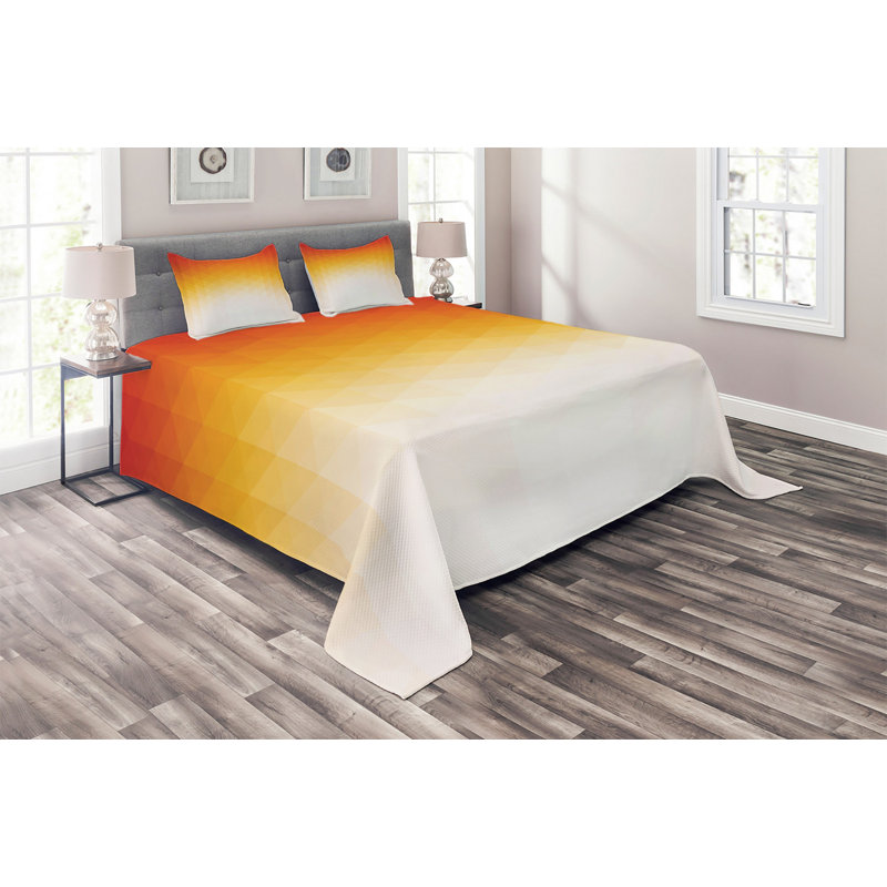 Modern & Contemporary Geometric Shapes Coverlet, King Bedspread + 2 Shams
