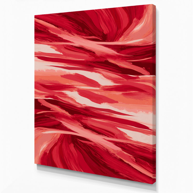 «Abstract Landscape 12», art mural sur toile rouge, H 10 po x l 8 po