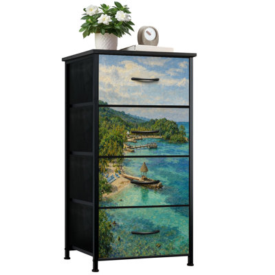 Commode pour chambre à coucher avec 4 tiroirs de rangement Commode en acier Roatan