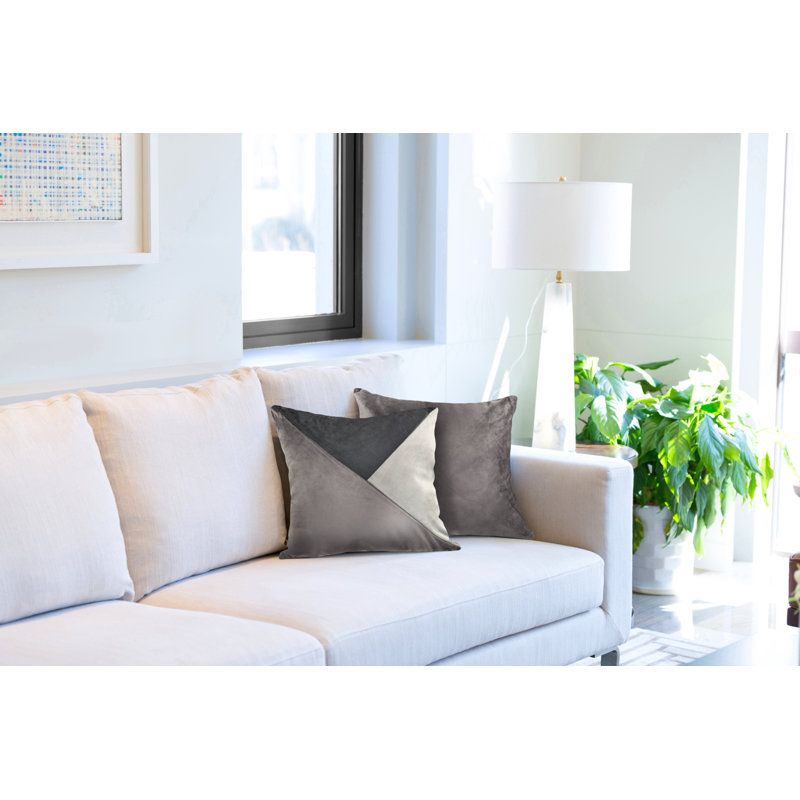 Alabama Geometric Square Cushion Cover, Charcoal