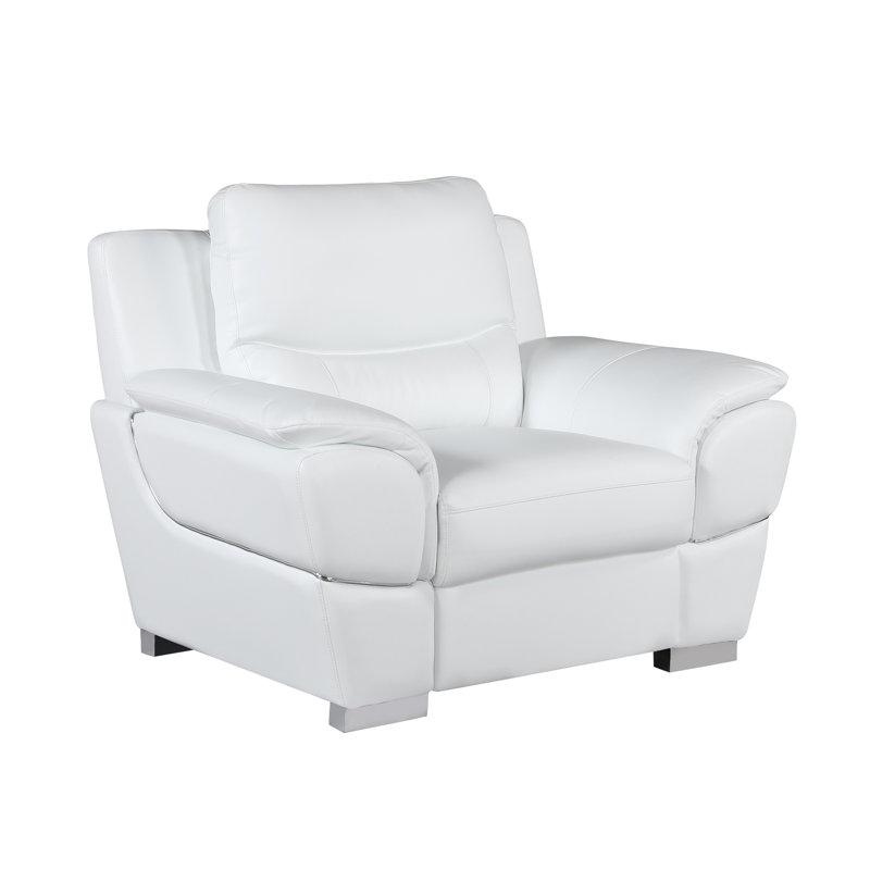 Chaise en cuir véritable, Blanc