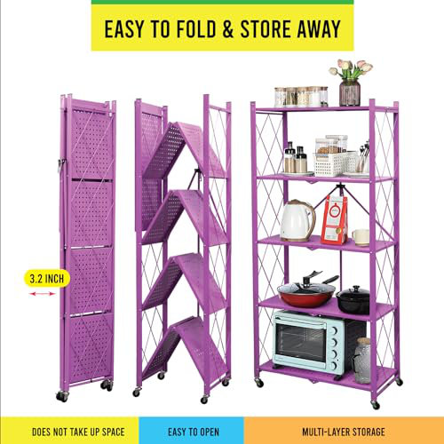Rayonnage en métal 27,9 po Jaquavien, Mauve