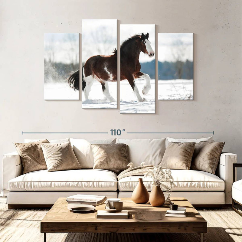 Bramly Clydesdale, cheval en hiver