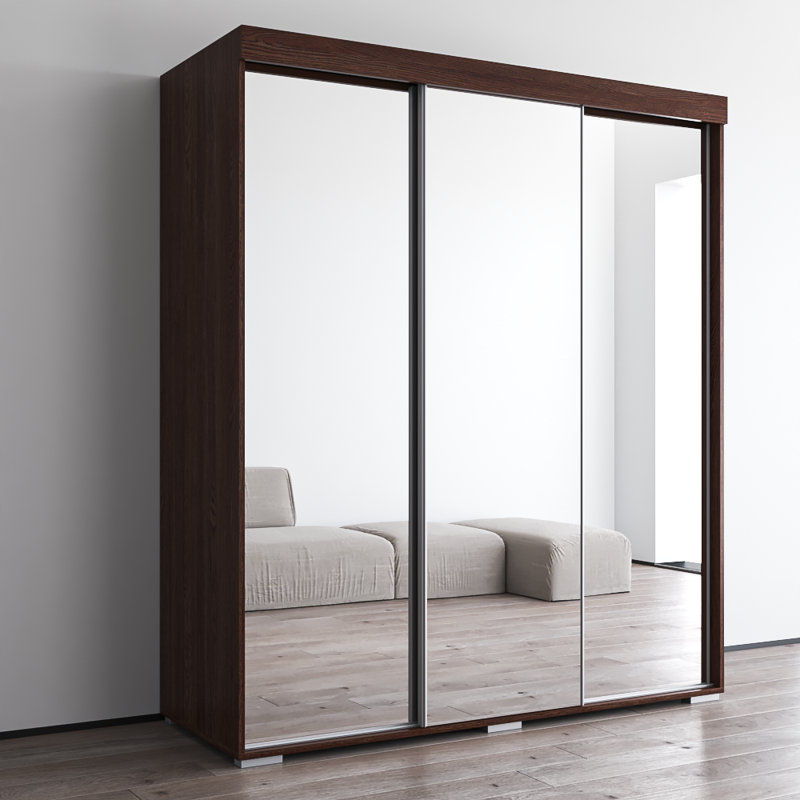 Armoire en wengé 71 "avec miroir Aria