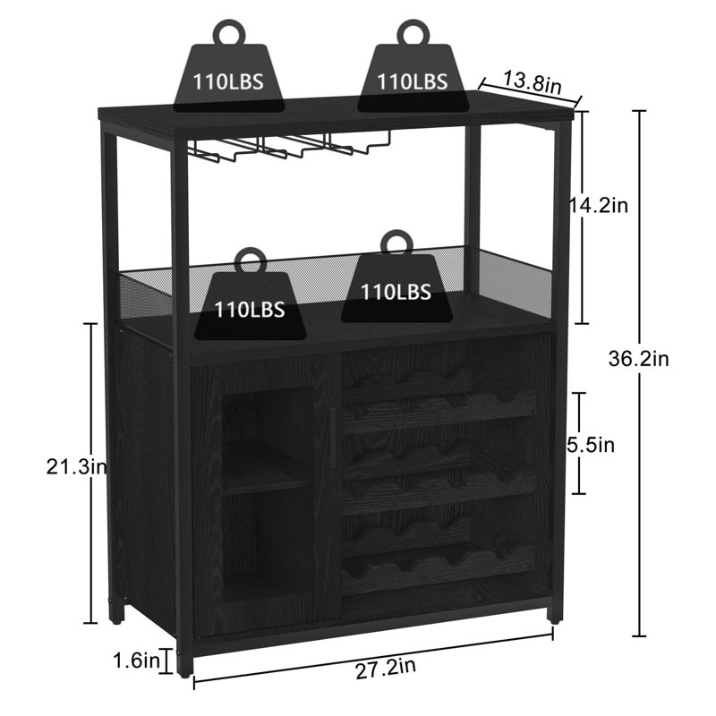 Natilie Metal Bar Cart, Black, Black