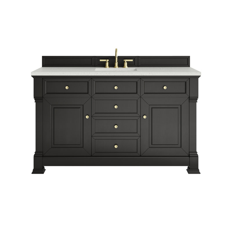 Brookfield Single Vanity, Widespread, Lime Delight, Black Onyx