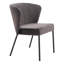 Ensemble de deux chaises de salle à manger d'appoint en velours capitonné gris et noir et acier