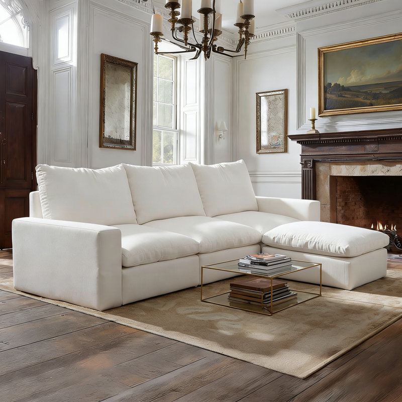 Canapé modulaire surdimensionné 113,8 po Aarti Cloud, Blanc