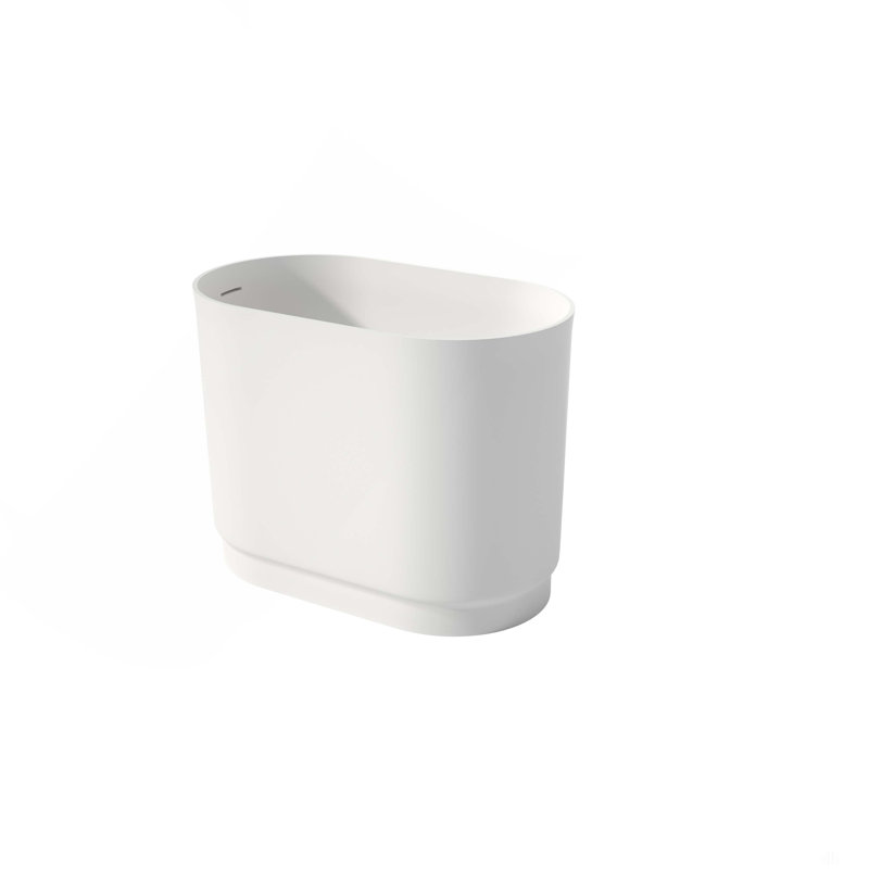 39 Inch Solid Surface Soaking Bathtub - Deep Soak Freestanding Tub