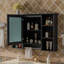 Armoire de toilette 3 en 1, armoire à pharmacie murale avec tablette réglable et porte à fermeture en douceur, miroir haute définition avec rangement pour meuble-lavabo de salle de bain-1609107771