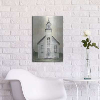 «Church 4» par Stellar Design Studio, Charlton Home®, art mural en métal, 24 po x 36 po