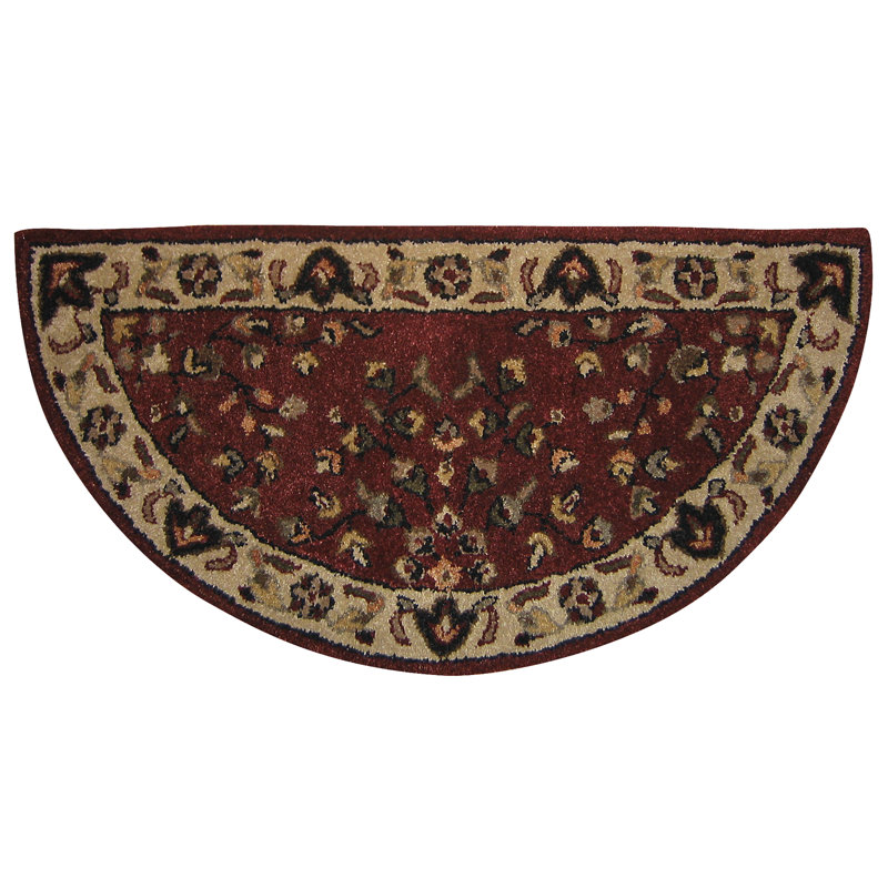 Tapis décoratif en laine Touffeté à la main à motif floral de foyer, Rectangle 1 pi 10 po x 3 pi 8 po