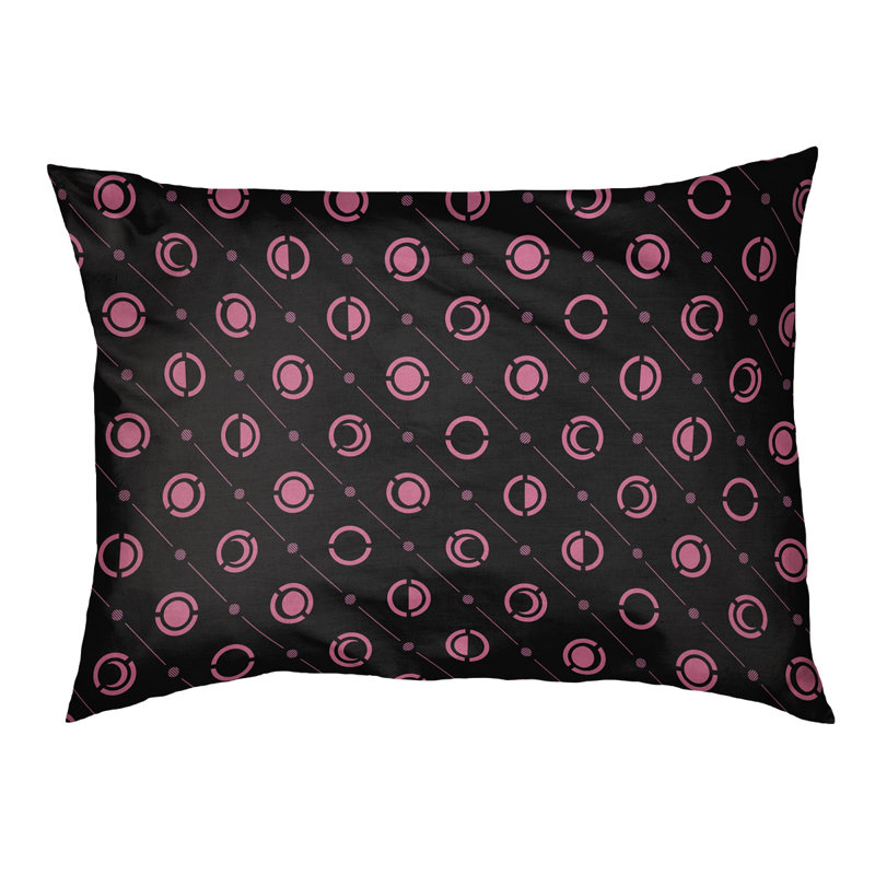 Coussin intérieur pour chien moon phases Chenault, Petit (l 28 po x P 6 po x H 18 po), Rose / Noir