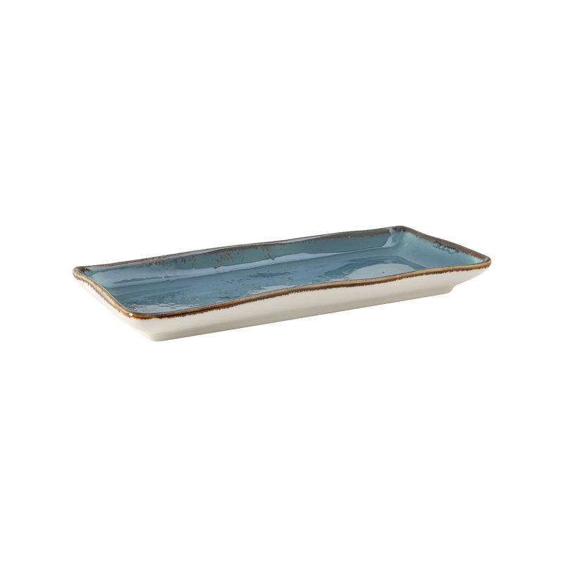 Plateau en porcelaine Tuxton, H 1,1 po x l 11,63 po x P 5,13 po, Bleu