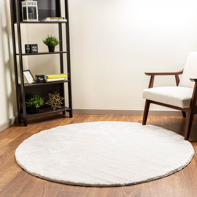 Tapis à poil long gris clair Badini