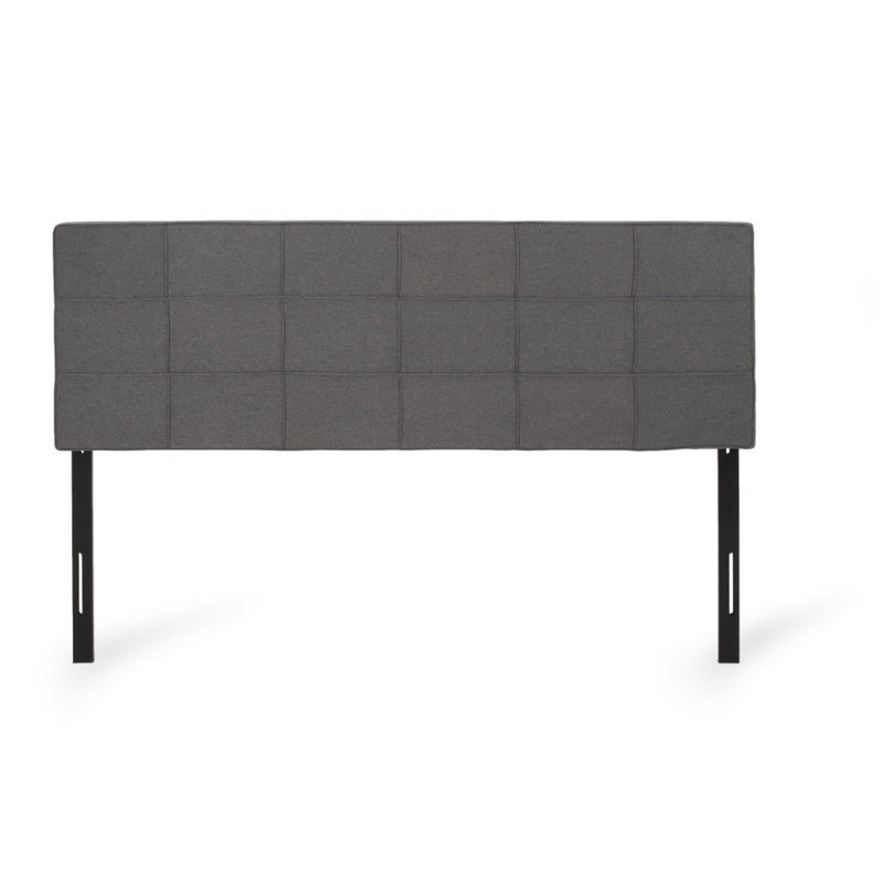 Linen Upholstered King/Cal King Headboard - Adjustable Height, Square Stitched Detail & Sturdy Metal Legs, Ideal for Bedroom Decor