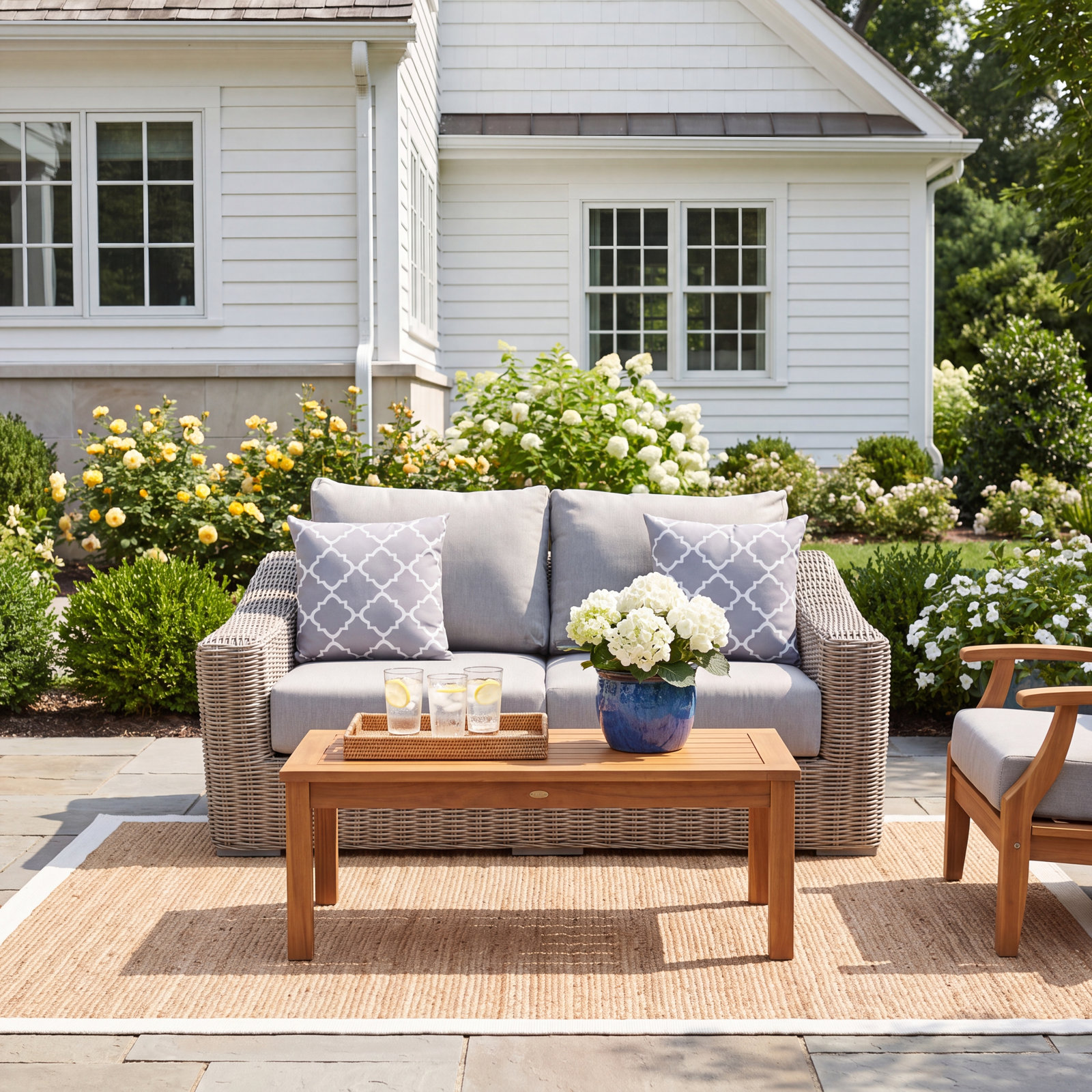 Sommerville 67" Patio Loveseat, Light Gray