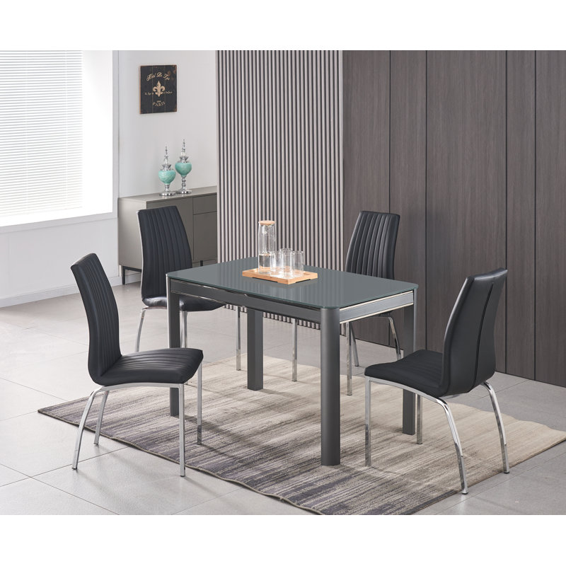 Baecher 4 - Person Dining Set, Black