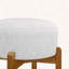 Tabouret de bar d'intérieur en bois avec finition noyer et revêtement ivoire, ensemble de 2-672829751