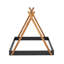 Lit double pleine grandeur avec structure triangulaire, noir et brun
