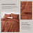 Bedsure King Pintuck Bed-in-a-Bag- Burnt Orange Pinch Pleat Comforter with Sheets, Pillowcases & Shams-101518306-103425112