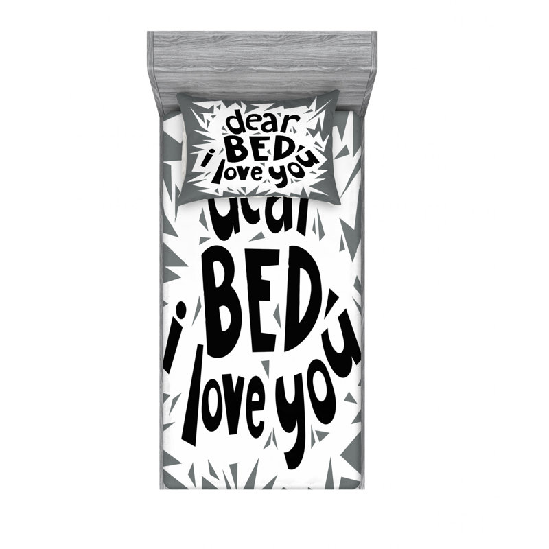Ensemble de draps Saying, Ensemble de draps pour lit simple TG avec drap-hou