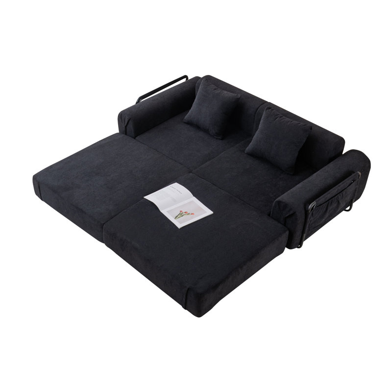 Boneless Convertible Folding Bed&modern Modular Sectional Sleeper Couch, Black