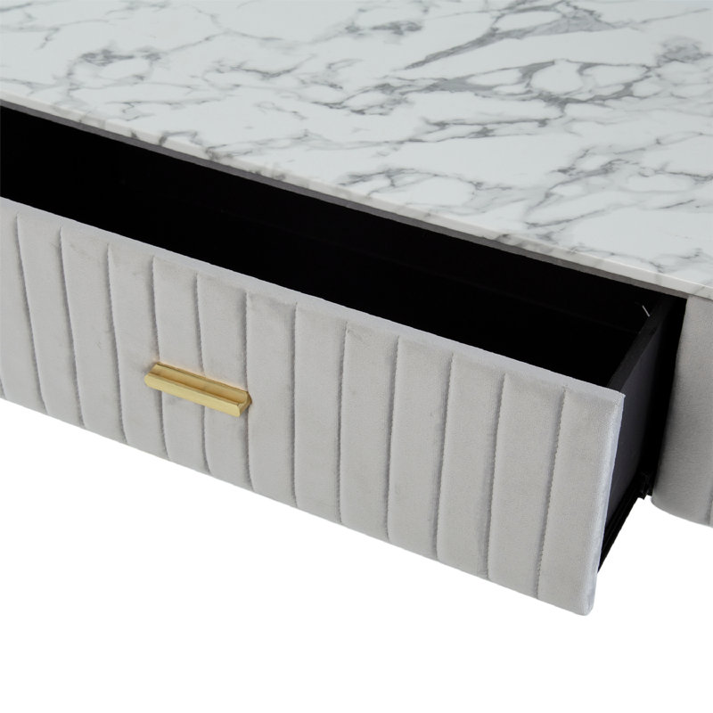47.2'' Console Table, Grey/Gold