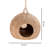 Emmely Nest Water Hyacinth Woven Wicker Round Pet Bed with Handles
