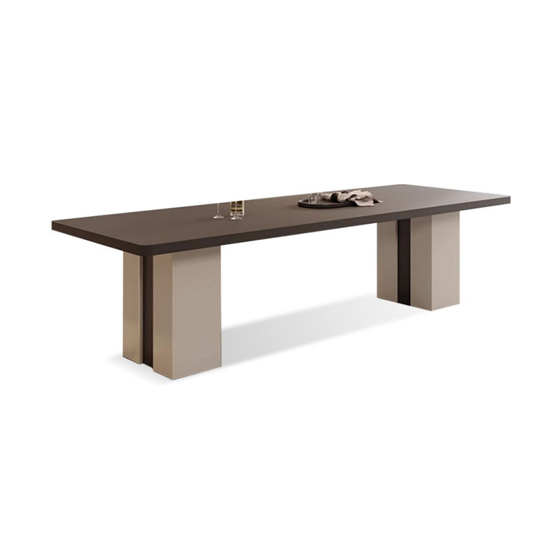 Table de salle à manger rectangulaire foncée brun foncé, H 29,53 po x L 70,87 po x l 31,5 po