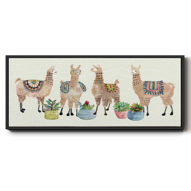 «Llama Party», toile encadrée, H 24 po x l 60 po