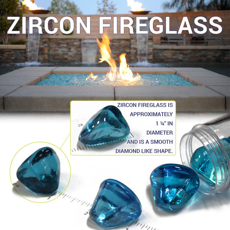Rain Drop Luster Clear Glass Fire Pit Filler, 10 lbs