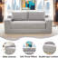 Canapé-lit sans accoudoir à compression pour causeuse, conception convertible 2-en-1, tissu en velours côtelé - canapé en mousse à mémoire de forme compacte pour petits espaces, appartements, bureau à domicile et chambre à coucher (gris)-703236744-690410380