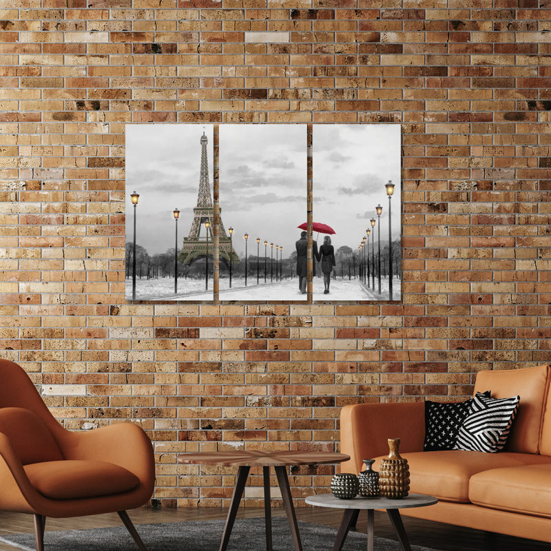 Paris Red Umbrella by Chris Consani - No Frame Gallery-Wrapped Canvas Giclée on Canvas, 101.6cm H x 152.4cm W x 1.91cm D
